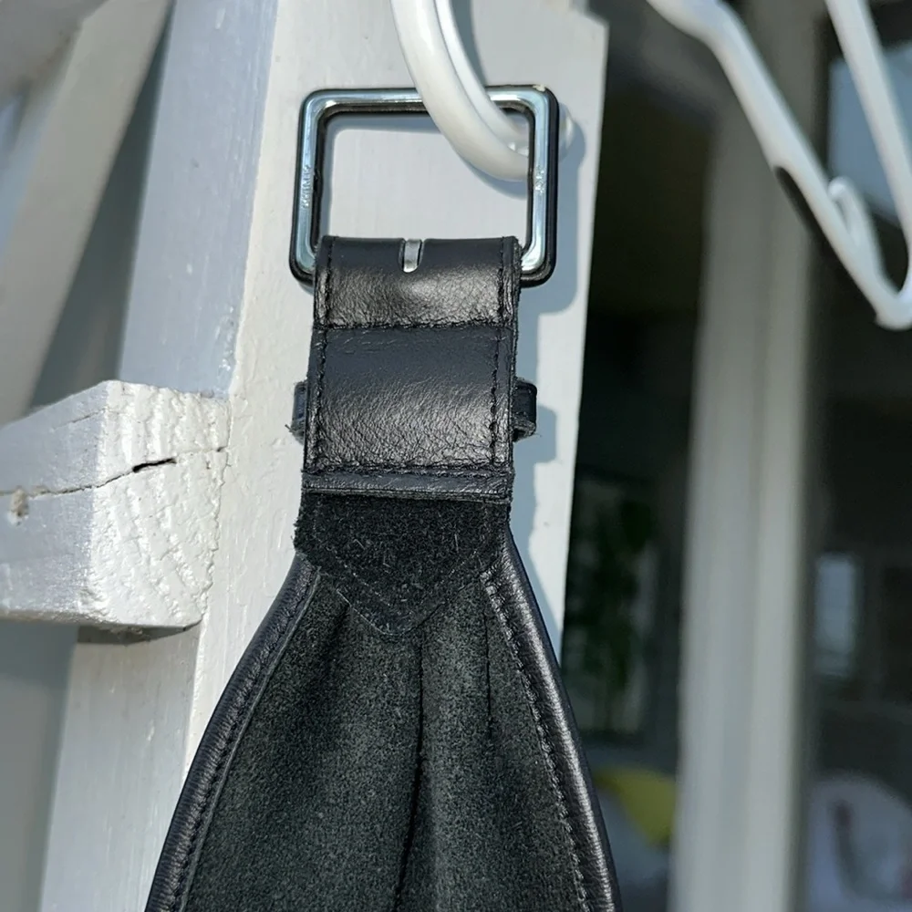 Nikki Jaggs Black Genuine Leather Guitar Strap Medium Size